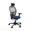 Jorquera traslack malla gris similpiel azul marino brazos 3D base nailon cabecero 2D ruedas 65mm nailon