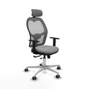 Jorquera traslack malla gris similpiel gris brazos 1D base aluminio cabecero 2D ruedas 65mm engomada