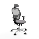 Jorquera traslack malla gris similpiel gris brazos 1D base aluminio cabecero 2D ruedas 65mm nailon