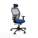 Jorquera traslack malla gris similpiel azul brazos 1D base nailon cabecero 2D ruedas 65mm engomada