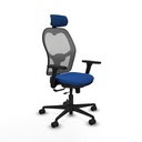 Jorquera traslack malla gris similpiel azul brazos 3D base nailon cabecero 2D ruedas 65mm nailon