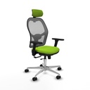 Jorquera traslack malla gris similpiel pistacho brazos 3D base aluminio cabecero 2D ruedas 65mm nailon