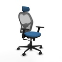 Jorquera traslack malla gris similpiel azul claro brazos 3D base nailon cabecero 2D ruedas 65mm nailon