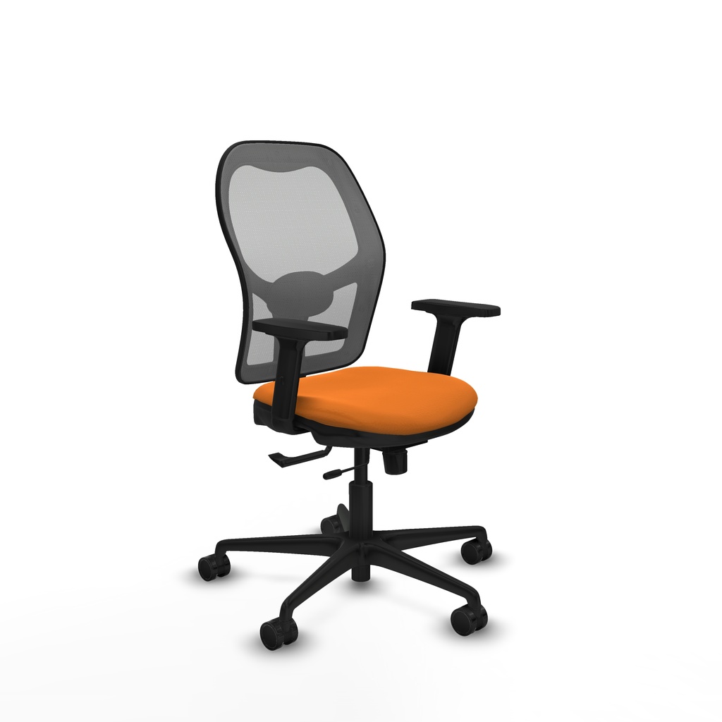 Jorquera traslack malla gris similpiel naranja brazos 2D base nailon  ruedas 65mm nailon