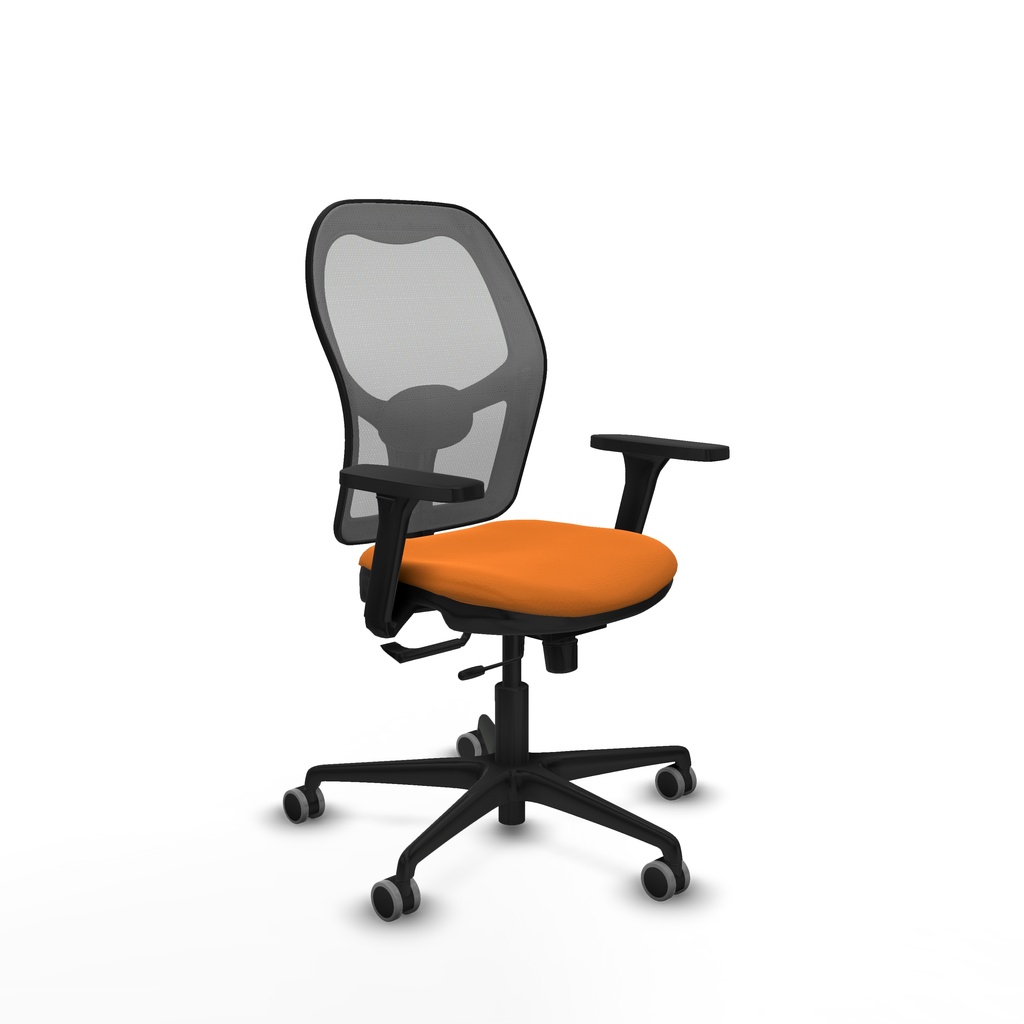 Jorquera traslack malla gris similpiel naranja brazos 3D base nailon  ruedas 65mm engomada