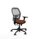 Jorquera traslack malla gris similpiel marrón brazos 3D base nailon  ruedas 65mm engomada