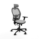 Jorquera traslack malla gris similpiel gris claro brazos 3D base nailon cabecero 2D ruedas 65mm nailon