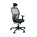 Jorquera traslack malla gris similpiel verde botella brazos 1D base nailon cabecero fijo ruedas 65mm engomada