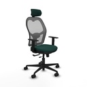 Jorquera traslack malla gris similpiel verde botella brazos 1D base nailon cabecero 2D ruedas 65mm nailon