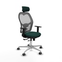 Jorquera traslack malla gris similpiel verde botella brazos 1D base aluminio cabecero 2D ruedas 65mm engomada