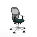 Jorquera traslack malla gris similpiel verde botella brazos 1D base aluminio  ruedas 65mm nailon