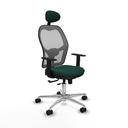 Jorquera traslack malla gris similpiel verde botella brazos 1D base aluminio cabecero fijo ruedas 65mm nailon
