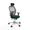 Jorquera traslack malla gris similpiel verde botella brazos 1D base aluminio cabecero 2D ruedas 65mm nailon