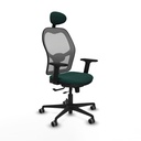 Jorquera traslack malla gris similpiel verde botella brazos 2D base nailon cabecero fijo ruedas 65mm engomada