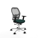 Jorquera traslack malla gris similpiel verde botella brazos 2D base aluminio  ruedas 65mm nailon