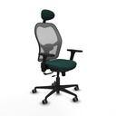 Jorquera traslack malla gris similpiel verde botella brazos 3D base nailon cabecero fijo ruedas 65mm engomada