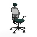 Jorquera traslack malla gris similpiel verde botella brazos 3D base nailon cabecero fijo ruedas 65mm nailon
