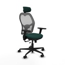 Jorquera traslack malla gris similpiel verde botella brazos 3D base nailon cabecero 2D ruedas 65mm nailon
