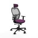 Jorquera traslack malla gris similpiel morado brazos 1D base nailon cabecero 2D ruedas 65mm nailon