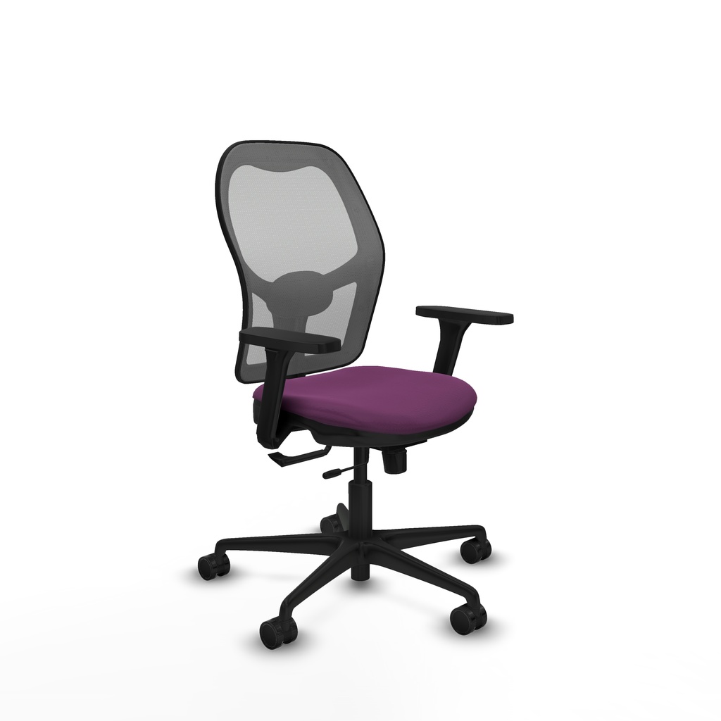 Jorquera traslack malla gris similpiel morado brazos 3D base nailon  ruedas 65mm nailon