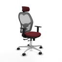 Jorquera traslack malla gris similpiel granate brazos 1D base aluminio cabecero 2D ruedas 65mm nailon