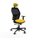 Jorquera traslack malla negra bali amarillo brazos 1D base nailon cabecero fijo ruedas 65mm engomada