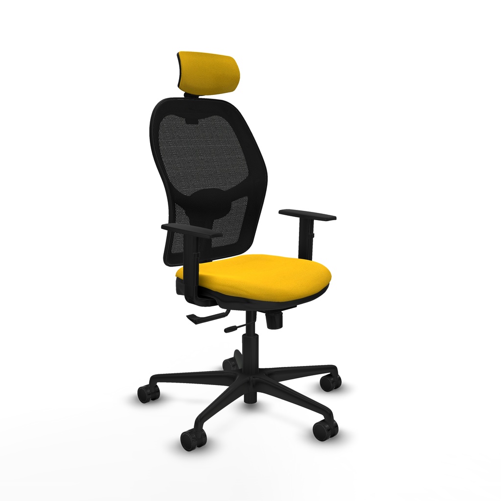 Jorquera traslack malla negra bali amarillo brazos 1D base nailon cabecero 2D ruedas 65mm nailon