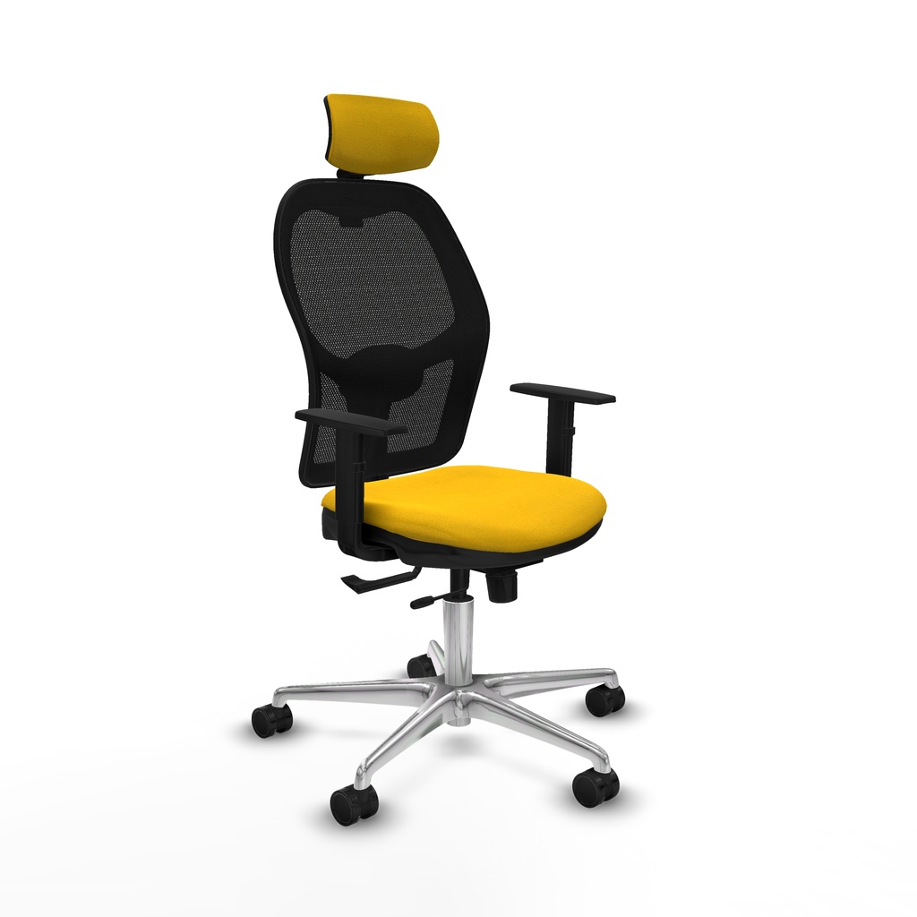Jorquera traslack malla negra bali amarillo brazos 1D base aluminio cabecero 2D ruedas 65mm nailon