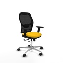 Jorquera traslack malla negra bali amarillo brazos 2D base aluminio  ruedas 65mm nailon