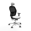 Jorquera traslack malla negra bali blanco brazos 1D base aluminio cabecero fijo ruedas 65mm engomada