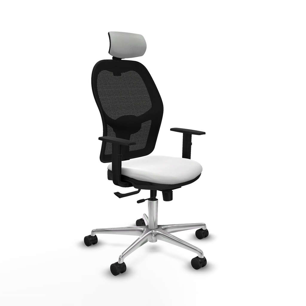 Jorquera traslack malla negra bali blanco brazos 1D base aluminio cabecero 2D ruedas 65mm nailon