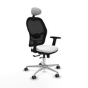 Jorquera traslack malla negra bali blanco brazos 2D base aluminio cabecero fijo ruedas 65mm engomada