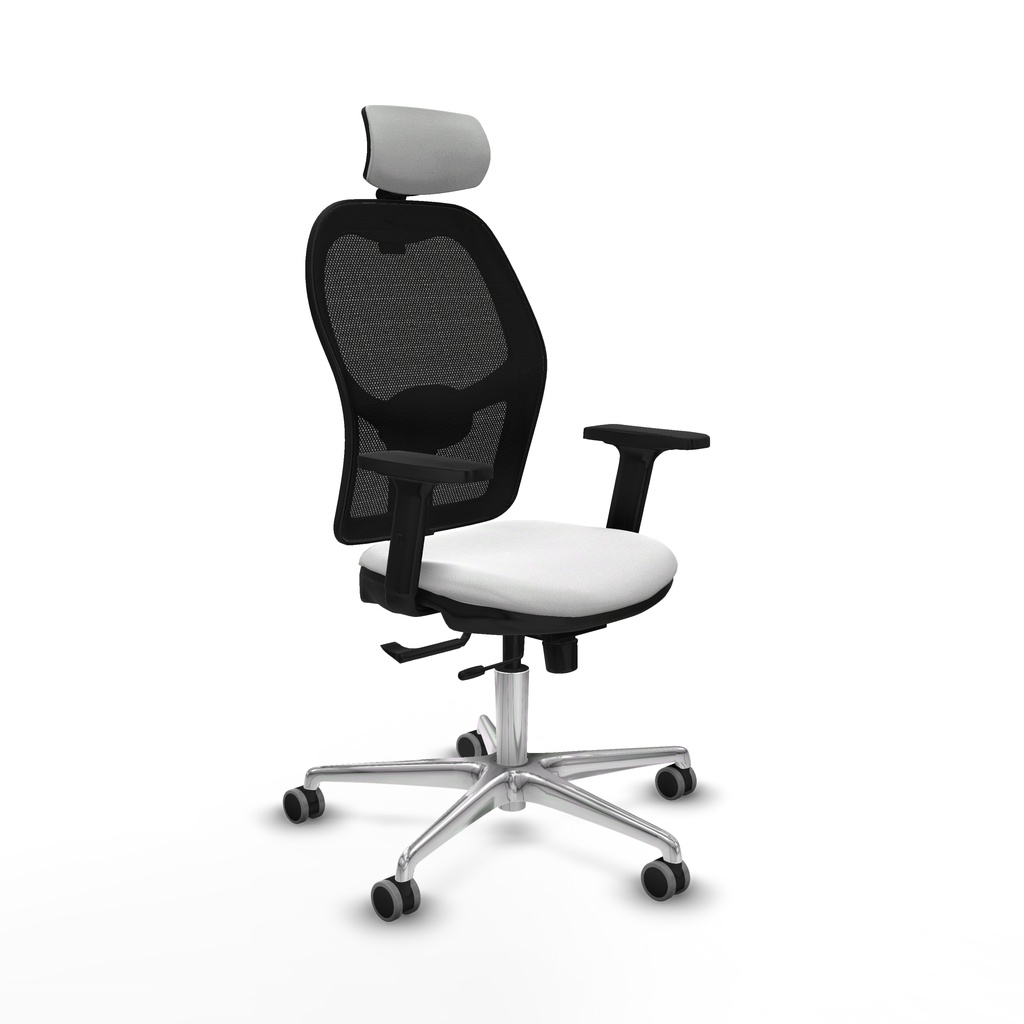 Jorquera traslack malla negra bali blanco brazos 2D base aluminio cabecero 2D ruedas 65mm engomada