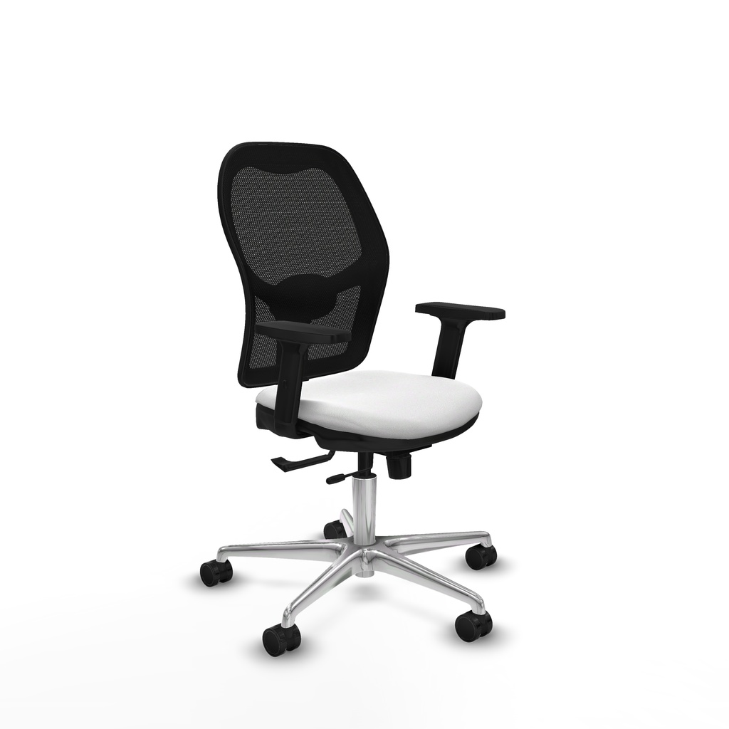 Jorquera traslack malla negra bali blanco brazos 2D base aluminio  ruedas 65mm nailon