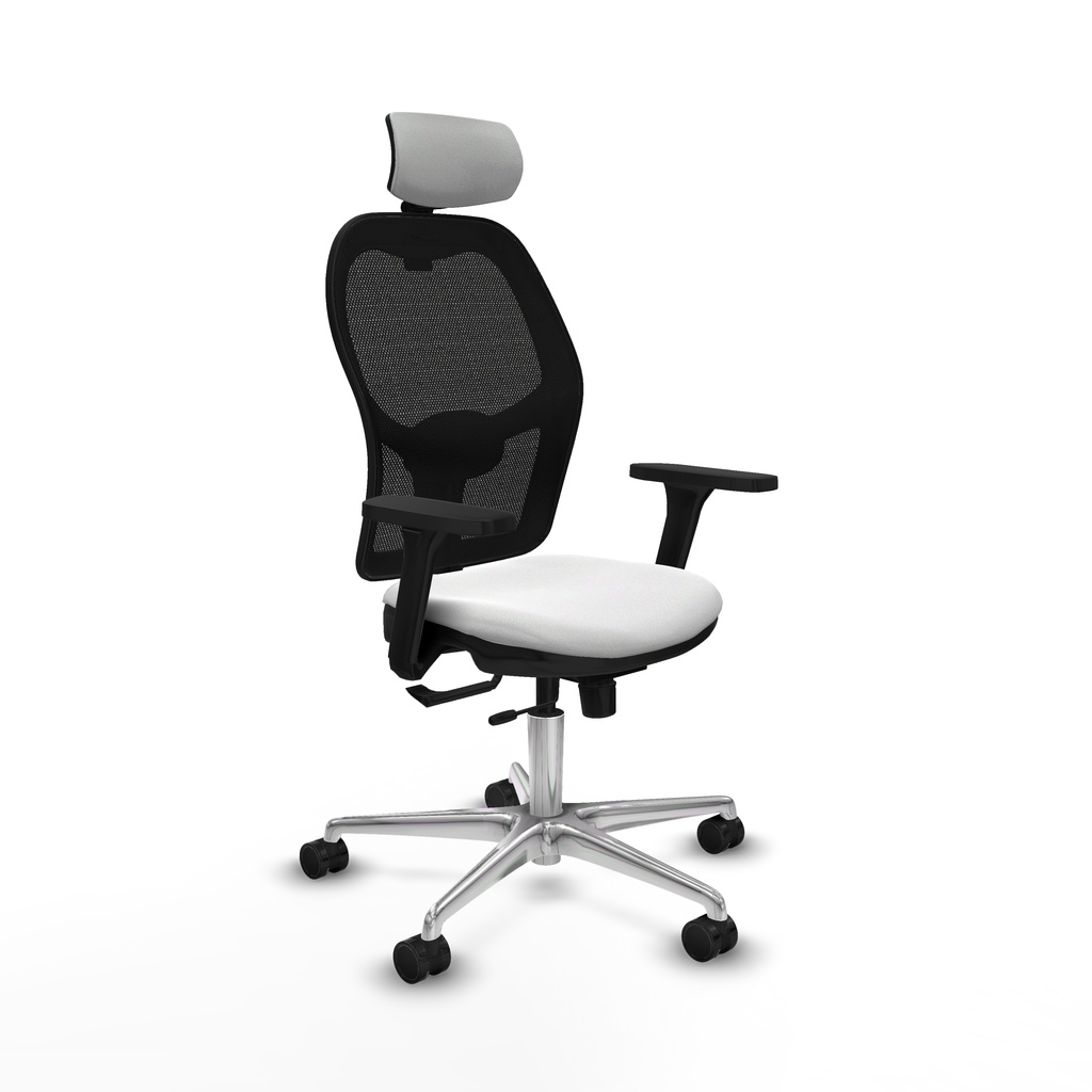 Jorquera traslack malla negra bali blanco brazos 3D base aluminio cabecero 2D ruedas 65mm nailon