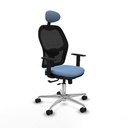 Jorquera traslack malla negra bali azul cielo brazos 1D base aluminio cabecero fijo ruedas 65mm nailon