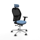 Jorquera traslack malla negra bali azul cielo brazos 2D base aluminio cabecero 2D ruedas 65mm engomada
