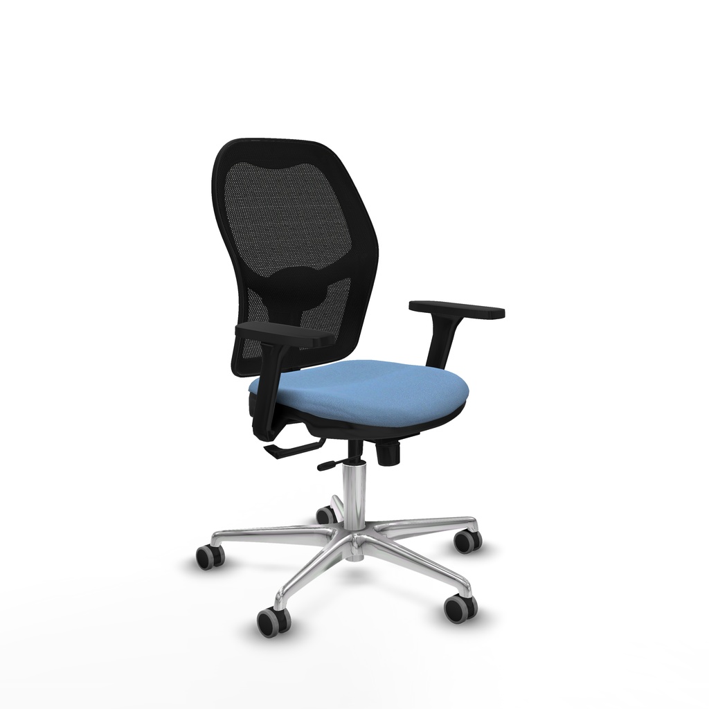 Jorquera traslack malla negra bali azul cielo brazos 3D base aluminio  ruedas 65mm engomada