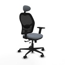 Jorquera traslack malla negra bali gris brazos 2D base nailon cabecero fijo ruedas 65mm nailon