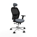 Jorquera traslack malla negra bali gris brazos 2D base aluminio cabecero fijo ruedas 65mm nailon