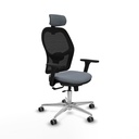Jorquera traslack malla negra bali gris brazos 3D base aluminio cabecero 2D ruedas 65mm engomada