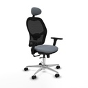 Jorquera traslack malla negra bali gris brazos 3D base aluminio cabecero fijo ruedas 65mm nailon