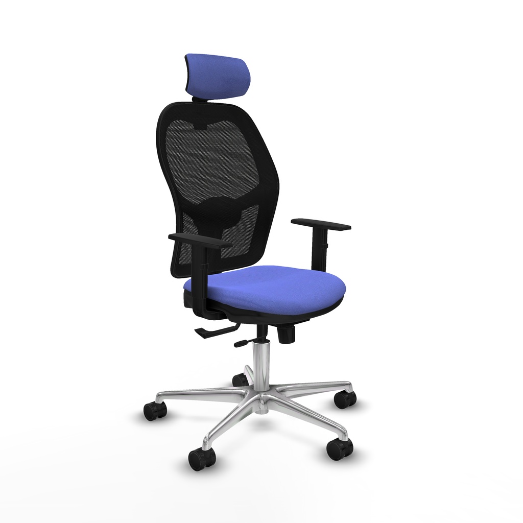 Jorquera traslack malla negra bali azul claro brazos 1D base aluminio cabecero 2D ruedas 65mm nailon