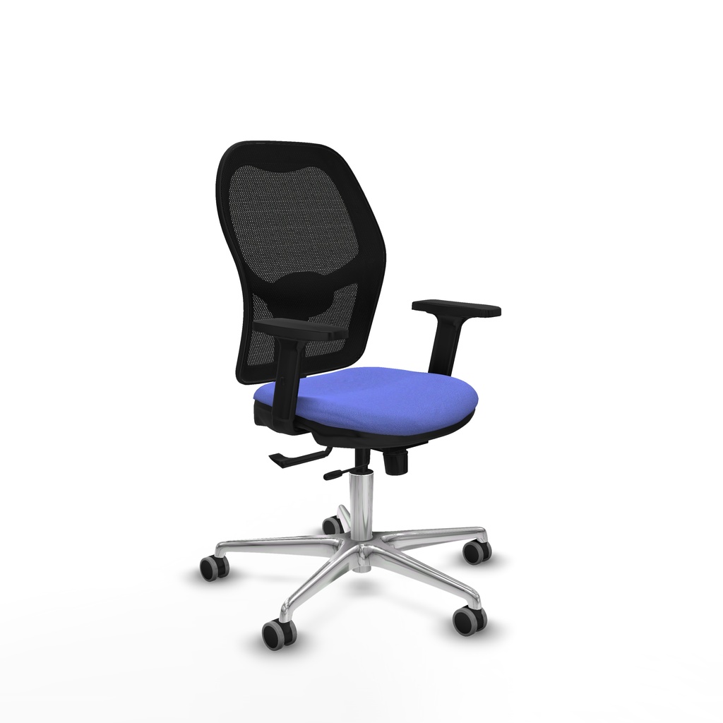 Jorquera traslack malla negra bali azul claro brazos 2D base aluminio  ruedas 65mm engomada