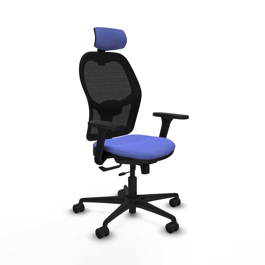 Jorquera traslack malla negra bali azul claro brazos 3D base nailon cabecero 2D ruedas 65mm nailon