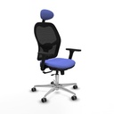 Jorquera traslack malla negra bali azul claro brazos 3D base aluminio cabecero fijo ruedas 65mm engomada