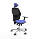 Jorquera traslack malla negra bali azul claro brazos 3D base aluminio cabecero fijo ruedas 65mm nailon