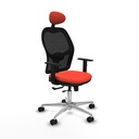 Jorquera traslack malla negra bali naranja oscuro brazos 1D base aluminio cabecero fijo ruedas 65mm nailon