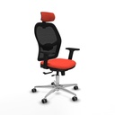 Jorquera traslack malla negra bali naranja oscuro brazos 2D base aluminio cabecero 2D ruedas 65mm engomada