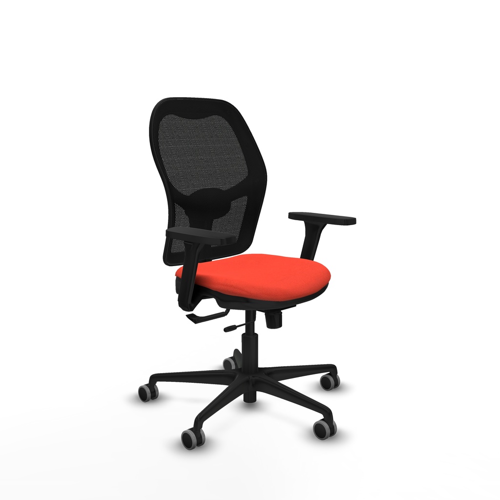 Jorquera traslack malla negra bali naranja oscuro brazos 3D base nailon  ruedas 65mm engomada